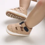 Summer Rubber Base Anti Slip Baby Sandales Shoes Toddler Girl Boy Canvas Sandals Non-Slip First Walker Crib Shoes For 0-18