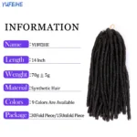 14inch 70g/Pack Faux Locs Synthetic Braiding Hair Extensions Afro Hairstyles Soft Dreadlock Brown Black Bug Crochet Braids - Image 3