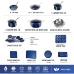 20 Pc Kitchen Pots and Pans Set Non Stick Cookware Set, Kitchen Cookware Sets with Cooking Utensils - Image 2