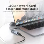 For MacBook Notebook Laptop Computer USB C Hub 8 in 1 Type C 3.1 To 4K HDMI Adapter with RJ45 SD/TF Card Reader PD Fast Charge