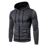Men’s Zip Up Hoodie Pocket Polka Pot Print Hooded