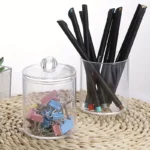 1/2/3 Pack Plastic Cotton Swab Ball Pad Holder, 10 Oz Bathroom Organizer, Qtip Apothecary Jar Clear Container Dispenser - Image 4