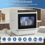 Mini Dishwasher with 6L Built-in Water Tank Portable Dishwasher No Hookup Needed High-Temp& Air-Dry Function for Apartments - Image 3