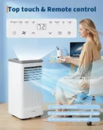8000 BTUs Portable Air Conditioner with Remote Control,350 Sq.Ft Max. 48dB Portable AC Unit, Dehumidifier, Fan, 24H Timer - Image 2