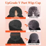 Kinky Straight V Part Wig Human Hair For Women With Drawstring 250 Density Upgrade Glueless No Leave Out No Sew In Natural Color - Image 5