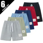 1/3/6 Pcs Children's Solid Color Drawstring Strap Shorts Boy Casual Fashion Pants Girl Joker Comfortable Elastic Waist Pants - Image 9