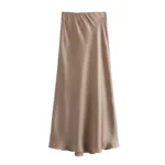 Satin Skirt Women High Waist Long Skirts For Women Summer Black Midi Skirt Woman - Image 5