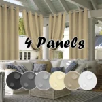 4PCS Waterproof Privacy Outdoor Curtain, Used For Pergolas, Front Porches, Awnings, And Protect Against Wind And Rain - Image 6