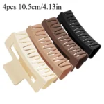 4Pcs/Set Women Girls Claw Clips Coffee Black Hair Claw Nonslip Crab Hairpins Barrette Fashion Hair Accessories Gifts - Image 9
