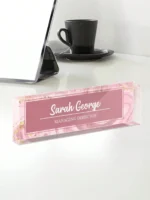 20*6CM Personalized Acrylic Desk Name Plate, 8 Wild Flower Designs, Custom Office Decor, Graduation Gift,Back to School Supplies - Image 13