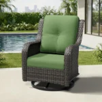Outdoor Swivel Rocker Patio Chairs, Wicker Patio Furniture with High Back, Deep Seating, Wide Armrest, Thickened, Customized - Image 6