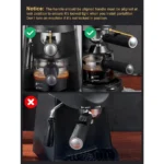 Espresso Machine 3.5Bar Espresso Coffee Maker for Home Use with Milk Frother and Steamer Stainless Steel Body Black Color Compa - Image 3