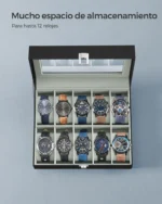 SONGMICS Watch Storage Box 10-Slot Case with Large Glass Lid Removable Pillow Synthetic Leather Gift for Men Women - Image 6