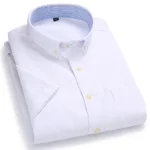 Men’s new short sleeve thin shirt Oxford woven shirt breathable business leisure free ironing spring and summer slim fit