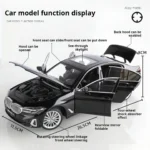 Officially authorized BMW 560 18 Scale Diecast car Model Toy with Sound &Light Pull Back Boys Gift collectible ornaments