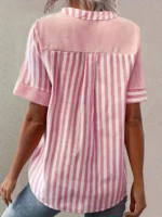 Women’s Oversized Woven Shirt Long Sleeve Casual Button up Loose Fit Shirt for All Seasons