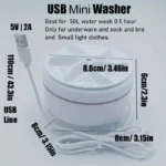 Portable Washing Machine, Automatic Turbine Compact Washer for Underwear Socks, Travel Home Dorm