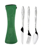 3Pcs/4Pcs/7Pcs Set Dinnerware Portable Printed Knifes Fork Spoon Stainless Steel Family Camping Steak Cutlery Tableware with Bag - Image 16