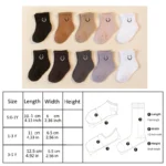 10 pairs  cartoon smile pattern baby socks, versatile daily kid’s socks, boys’ socks, girls’ socks