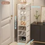 6/8 Layers Shoe Rack Organizer – Space-saving Metal Frame Fabric Shelf for Entryway/Hallway/Living Room