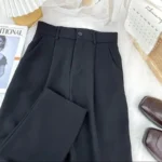 Fall Spring Black Suit Haren Pants Women Fashion Elastic High Waist Casual Trousers. - Image 9