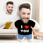 A customised ‘I Love You’ portrait couple's printed home cushion, seat cushion, or pillow – Valentine's Day gift - Image 7