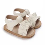 White Cute 0-18M Baby Cute Open toed Bow Summer Sandals Princess Casual Soft Rubber Bottom Non slip Sandals