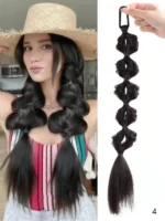 1Pc Bubble Braids Hair Ponytail Extensions Wig Synthetic Lantern Bubble Braids with Hair Tie for Women Kids Daily&Party Use