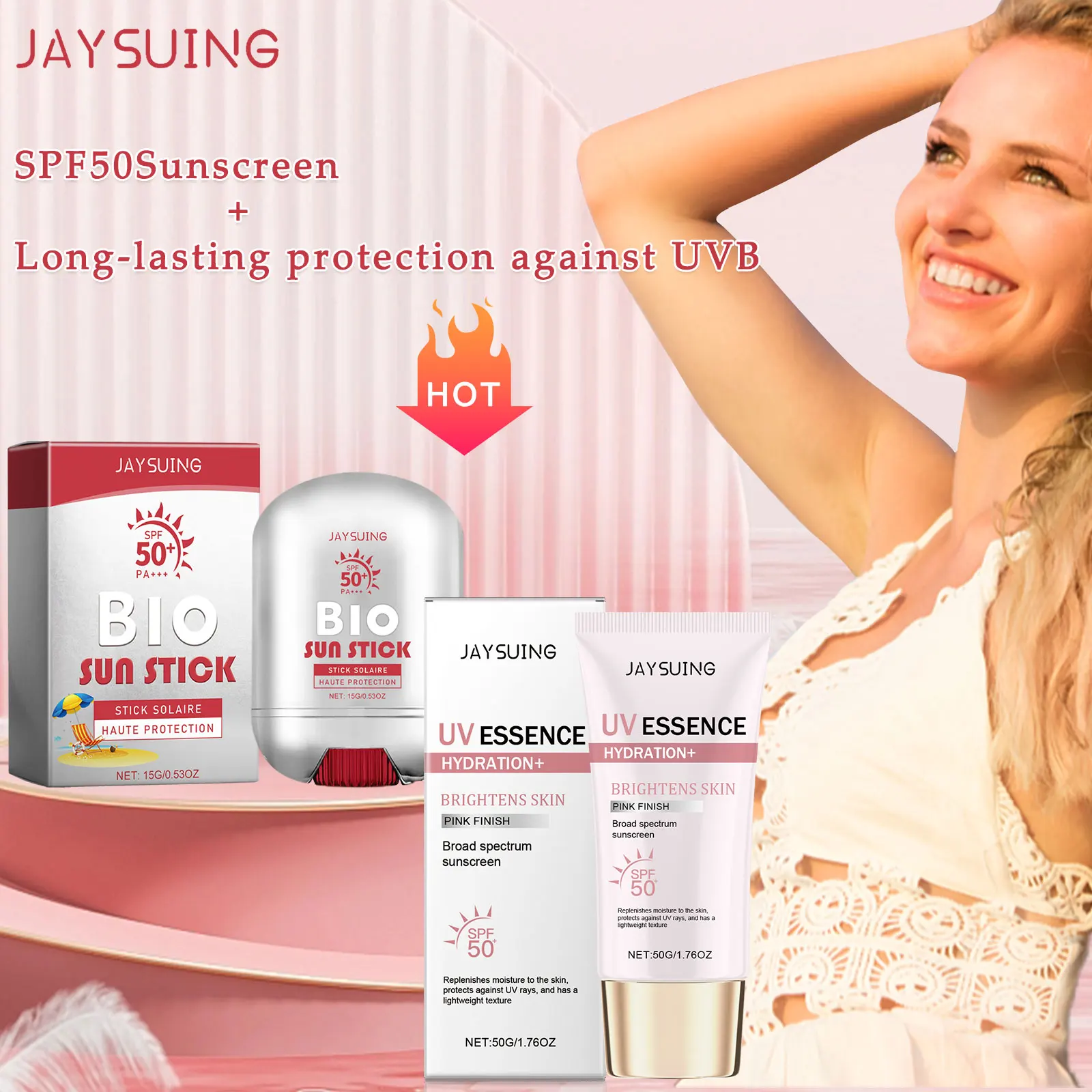 S235d98927aab4d46aa46911b6ccb01e2g.webp Spf 50+ Sunscreen Stick Hydrating Oil Free Anti Sun UV Protection Natural Sunblock Isolation Cream Mild Face Body Moisturizer - Image 1