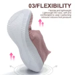 New Pink Women Shoes Soft Sneakers Lightweight And Comfortable Women Slip On Lazy Loafers Walking Shoes For Women Size 36-42 - Image 5