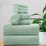 8 Pcs Bath Towel Set - 4 Washcloths, 2 Face Towels & 2 Bath Towels - Absorbent & Quick Dry, Ideal for Bathroom, Gym & Hotel Use - Image 7