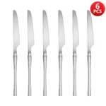 4/6/16/24pcs  Silver stainless steel cutlery Steak knife and fork dessert spoon spoon and teaspoon Home restaurant cutlery set