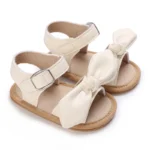 White Cute 0-18M Baby Cute Open toed Bow Summer Sandals Princess Casual Soft Rubber Bottom Non slip Sandals