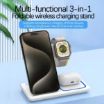 30W 3 in 1 Foldable Magnetic Wireless Charger Stand For iPhone