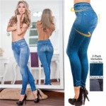 High Waist Ultra Stretch Denim Leggings for Women Slim Fit Lifted Buttocks Tight Pants Comfortable Stretchy Leggings - Image 3