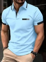 The new men's POLO shirt for summer 2025 features a casual fashionable comfortable and soft 3D pattern print - Image 3