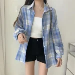 Plaid Shirt Women Fashion Autumn Long Sleeve
