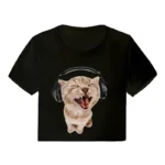 Casual Crop Tops 2000s Y2k Print Women Tee Shirt Harajuku