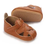 Summer Rubber Base Anti Slip Baby Sandales Shoes Toddler Girl Boy Canvas Sandals Non-Slip First Walker Crib Shoes For 0-18