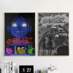 Nordic Pop Gorillaz Poster Self-adhesive Art Waterproof Paper Sticker Coffee House Bar Room Wall Decor - Image 5