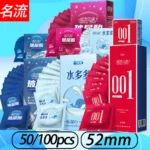 Hyaluronic Acid Condoms 52mm 100/50pcs Men Couples Glossy Ultra Thin