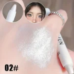 1PC Glitter Highlighter Pen Pearlescent Matte White Silvery Brighten  Eyeshadow Stick Shiny Eye Face Makeup - Image 5