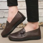 Women's leather flat shoes, spring and autumn women's loafers， single classic mom shoes, anti-slip comfortable and free shipping - Image 7