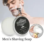 Shaving Soap Bar - Organic Foam Shaving Cream For Men Face Freshness And Cleanliness Maintainer Handmade Smooth Texture Ear - Image 3