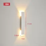 Outdoor Waterproof Wall Lamps Strip Aluminum Wall Lights 18W LED Black Wall Lamp Bedroom Exterior Outdoor Lighting Fixtures - Image 7