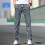 Thin Men’s Baggy Soft Casual Jeans Gray