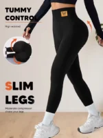 High-waisted leggings for women, abdominal control and buttock-lifting tight pants