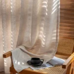 1pc Japanese linen sheer curtain windproof breathable semi dark bedroom living room partition curtain  Mosquito prevention - Image 6
