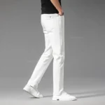 Luxury Men's White Slim Jeans Spring Summer New 98% Cotton Stretch - Image 5