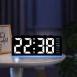 Innovative LED Digital Alarm Clock with Atmosphere Light & Date Display – USB Powered, Adjustable Brightness, Flat Crown Shape